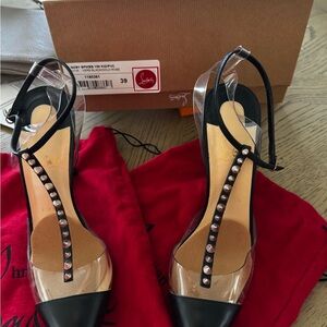 Christian Louboutin Black and Transparent Heels